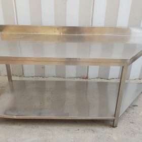 TAVOLO DA LAVORO IN ACCIAIO INOX ANGOLARE