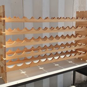 PORTA BOTTIGLIE VINO IN LEGNO DI PINO - 60 POSTI