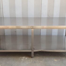 TAVOLO DA LAVORO IN ACCIAIO INOX cm 180x85x65h