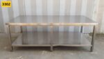 TAVOLO DA LAVORO IN ACCIAIO INOX cm 180x85x65h