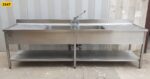 LAVELLO DOPPIA VASCA ZANUSSI CON MISCELATORE cm 280x71x94h