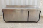 BANCO IN ACCIAIO INOX ARMADIATO CON ANTE SCORREVOLI ZANUSSI cm 200x70x95h