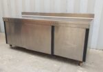 BANCO IN ACCIAIO INOX ARMADIATO CON ANTE SCORREVOLI ZANUSSI cm 200x70x95h - immagine 3