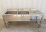 LAVELLO IN ACCIAIO INOX CON 2 VASCHE + FORO SBARAZZO
