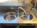BANCONE BAR SIFA CON LAVELLO DOPPIO, FRIGO 2 SPORTELLI + 4 CASSETTI E VASCA INOX CON SCARICO - immagine 5