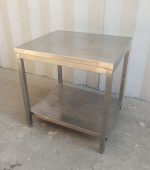 TAVOLO IN ACCIAIO INOX CON DUE RIPIANI cm 80x70x83h - immagine 3