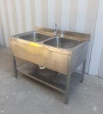 LAVELLO DOPPIA VASCA cm 120x70x93h CON MISCELATORE - immagine 2