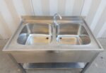 LAVELLO DOPPIA VASCA cm 120x70x93h CON MISCELATORE - immagine 3