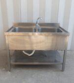 LAVELLO DOPPIA VASCA cm 120x70x93h CON MISCELATORE