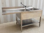 LAVELLO DOPPIA VASCA CON GOCCIOLATOIO SINISTRO cm 160x70x105h - immagine 2