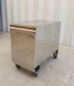 TRAMOGGIA CARRELLATA IN ACCIAIO INOX cm 42x78x72h - INTERNO DIVISO A META' - immagine 2