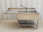LAVELLO DOPPIA VASCA CON GOCCIOLATOIO SINISTRO cm 160x70x105h