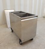 TRAMOGGIA CARRELLATA IN ACCIAIO INOX cm 42x78x72h - INTERNO DIVISO A META'