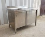 LAVELLO ARMADIATO IN ACCIAIO INOX cm 120x70x100h - immagine 2