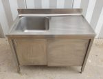 LAVELLO ARMADIATO IN ACCIAIO INOX cm 120x70x100h - immagine 3