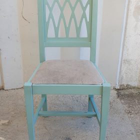 SEDIA COLOR VERDE ACQUA CON SEDUTA IN STOFFA