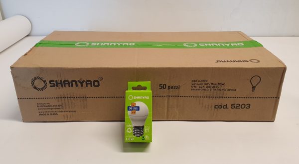SCATOLA 50 LAMPADINE 4W E27 G45 SHANYAO - 4000K