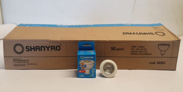 SCATOLA 90 FARETTI 7W MR16 45° PC SHANYAO - 6400K