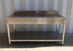 TAVOLO DA LAVORO IN ACCIAIO INOX cm 160x70x94h