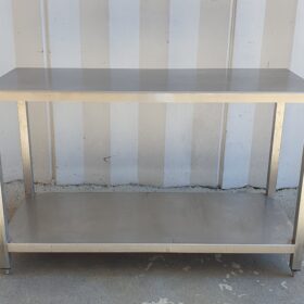 TAVOLO DA LAVORO IN ACCIAIO INOX cm 130x50x82h