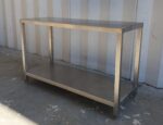 TAVOLO DA LAVORO IN ACCIAIO INOX cm 130x50x82h - immagine 3