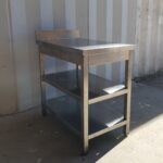 TAVOLO DA LAVORO IN ACCIAIO INOX CON RIPIANO cm 54x90x93h