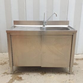 LAVELLO ARMADIATO CON MISCELATORE E GOCCIOLATOIO cm 120x60x115h