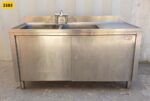 LAVELLO DOPPIA VASCA ARMADIATO CON GOCCIOLATOIO cm 160x70x108h