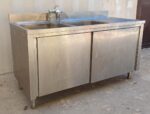 LAVELLO DOPPIA VASCA ARMADIATO CON GOCCIOLATOIO cm 160x70x108h - immagine 2
