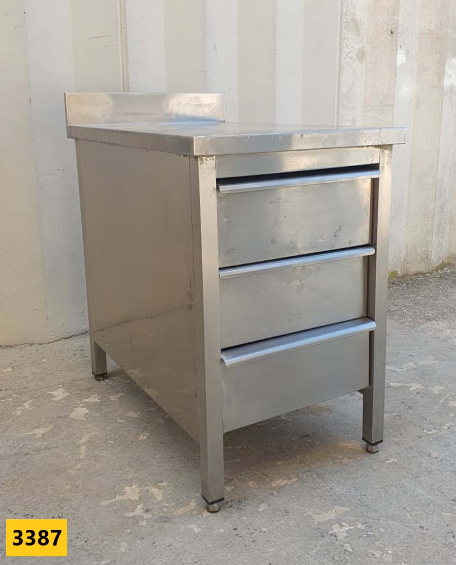 3387 -- 000 (3976) CASSETTIERA IN ACCIAIO INOX cm 56x90x95h - immagine 1