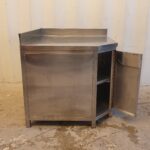 BANCO ANGOLARE IN ACCIAIO INOX cm 90x90x92h - immagine 2